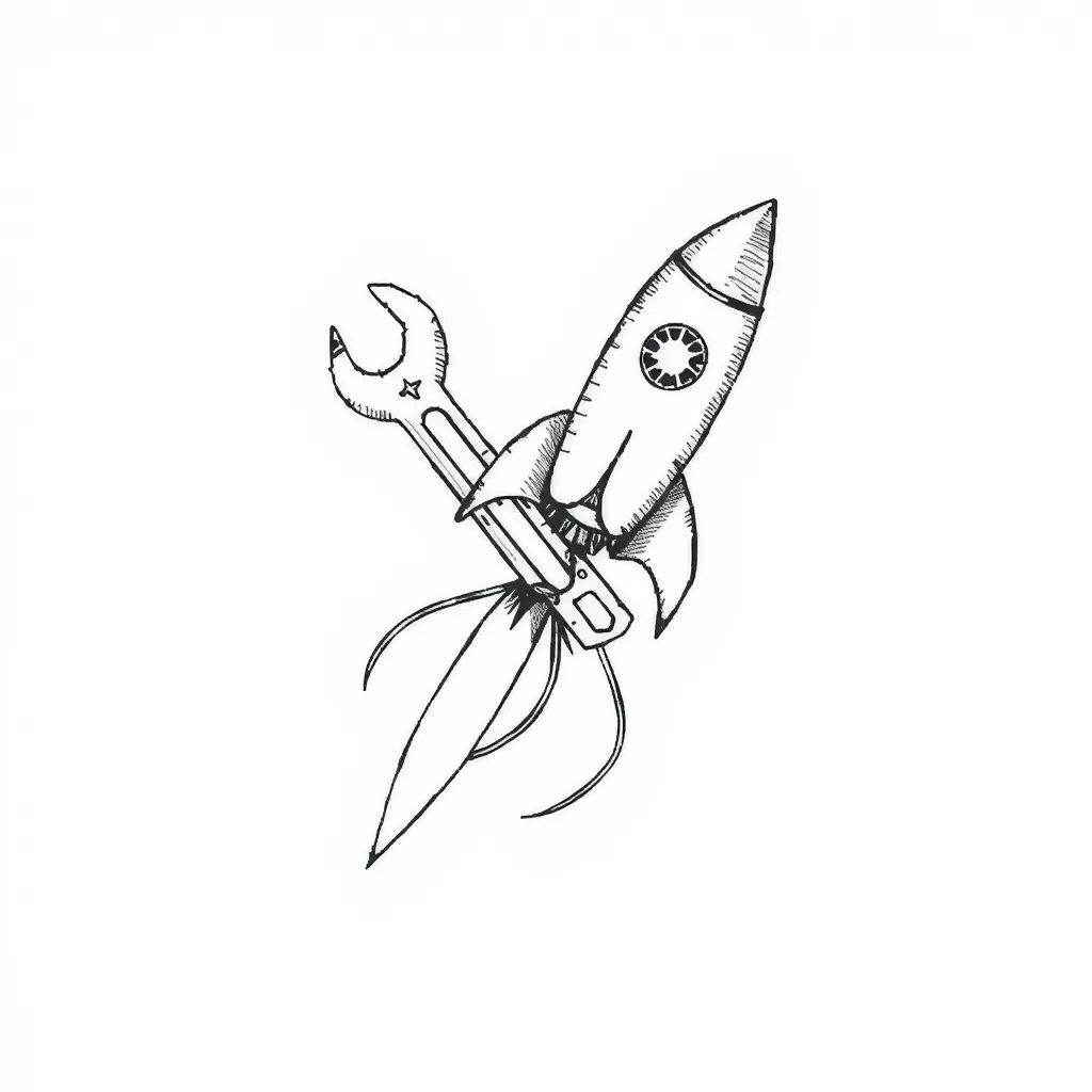 spanner and rocket وشم