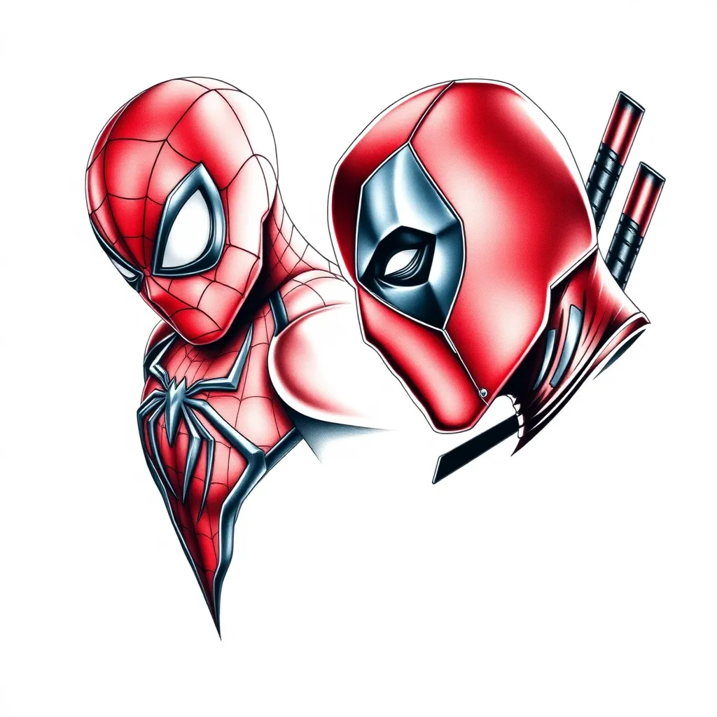 spiderman et deadpool tatuointi