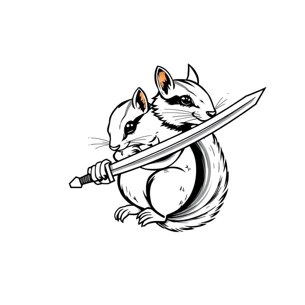 squirel with sword  τατουάζ