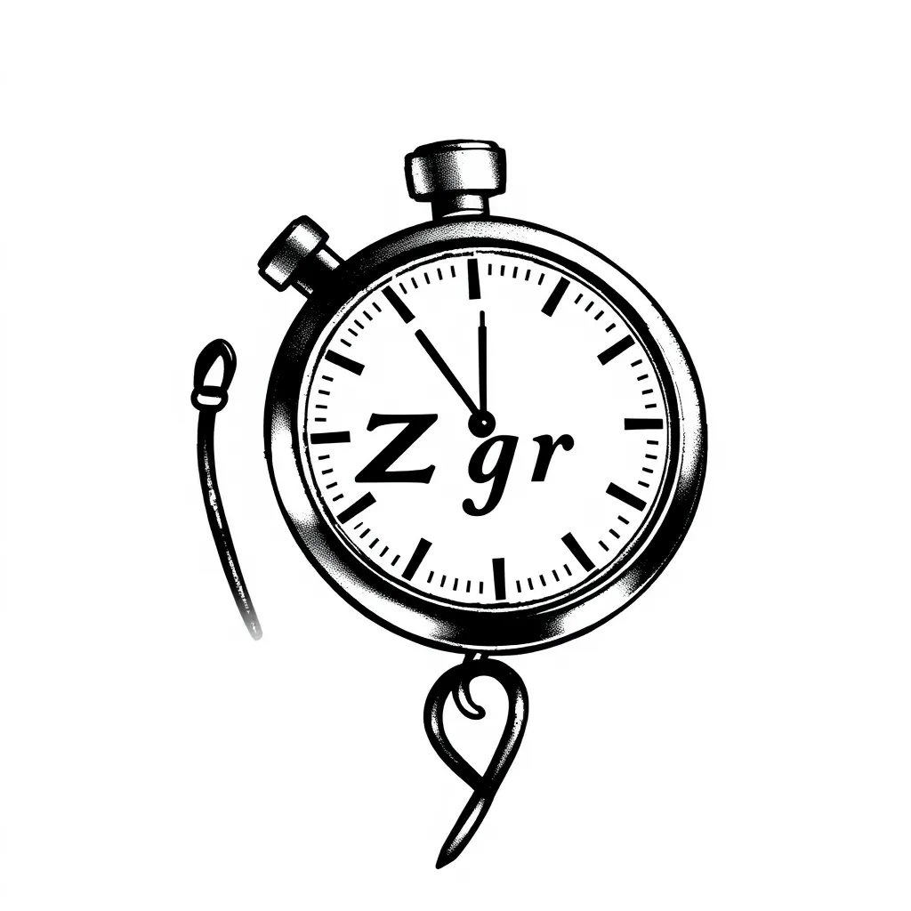 Stopwatch and Lane Lines: To represent his athlete side, consider a stopwatch tattoo with a small swimmer silhouette or lane lines around it. This would show both the competitive and dedicated aspect of his sport. put my dad name zgr in the design tattoo