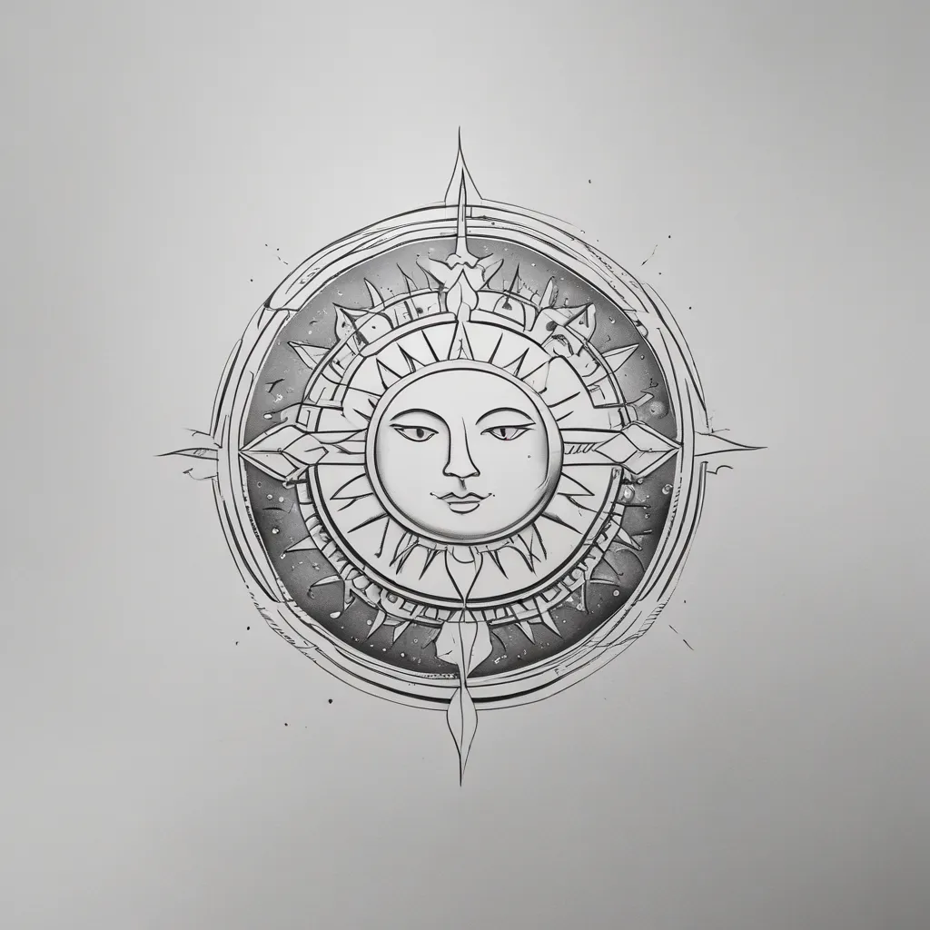 Soleil et lune tatuaje