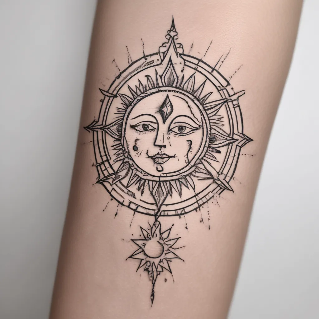 Sun and moon  tatuaż