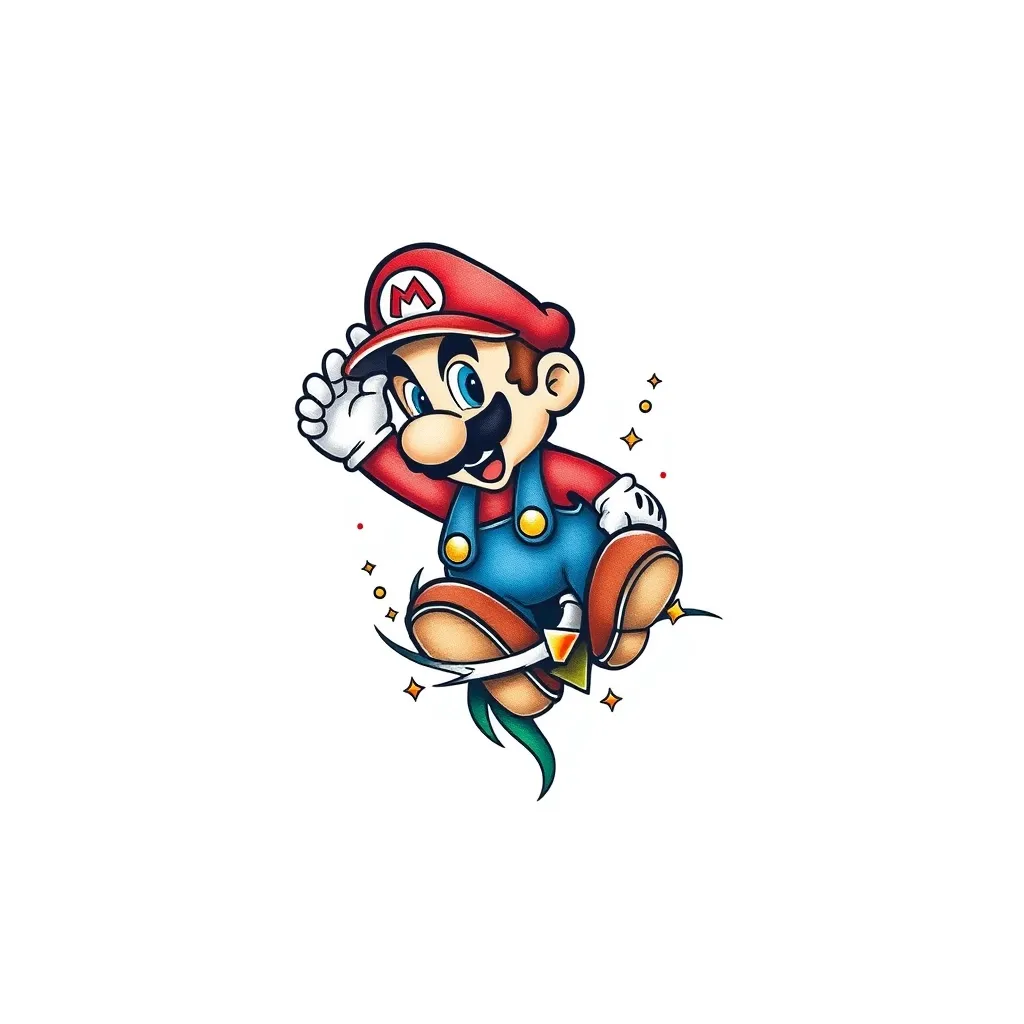 super mario tatuaje