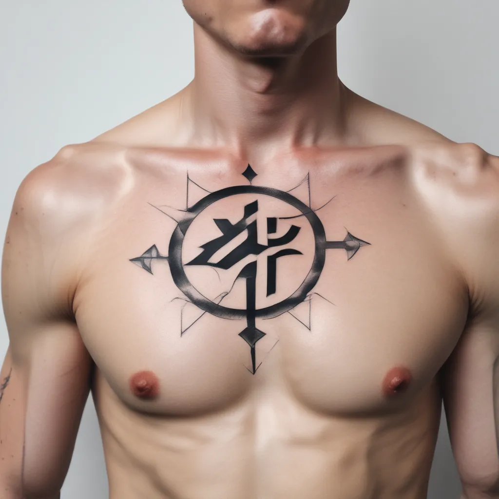 Swastika on the chest tatuagem