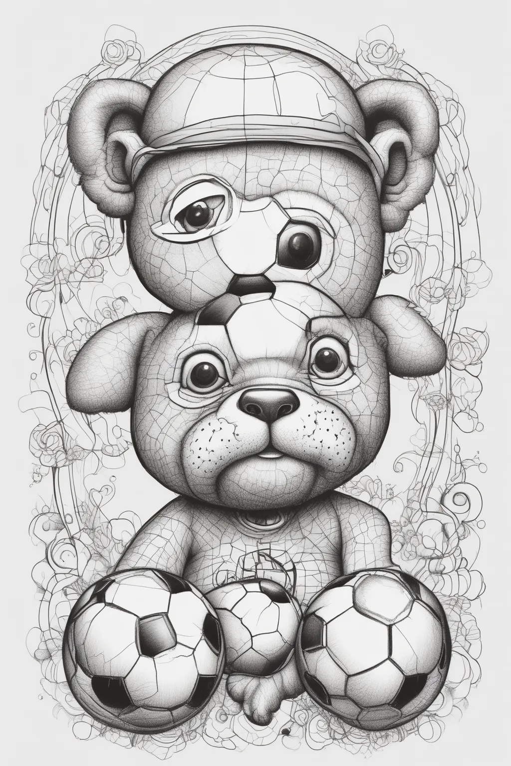 teddy, mister bean, sketch type soccer Tätowierung