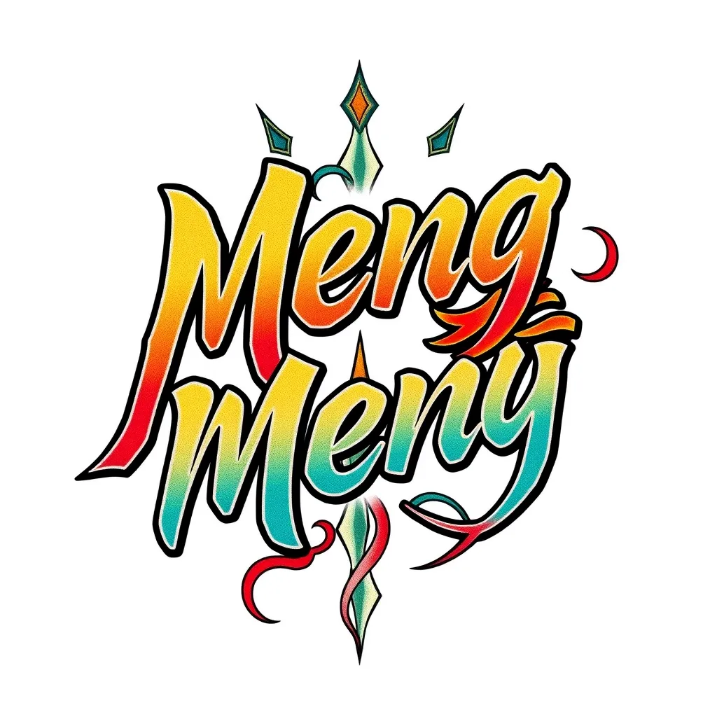 文字"Meng Meng" tatoeage