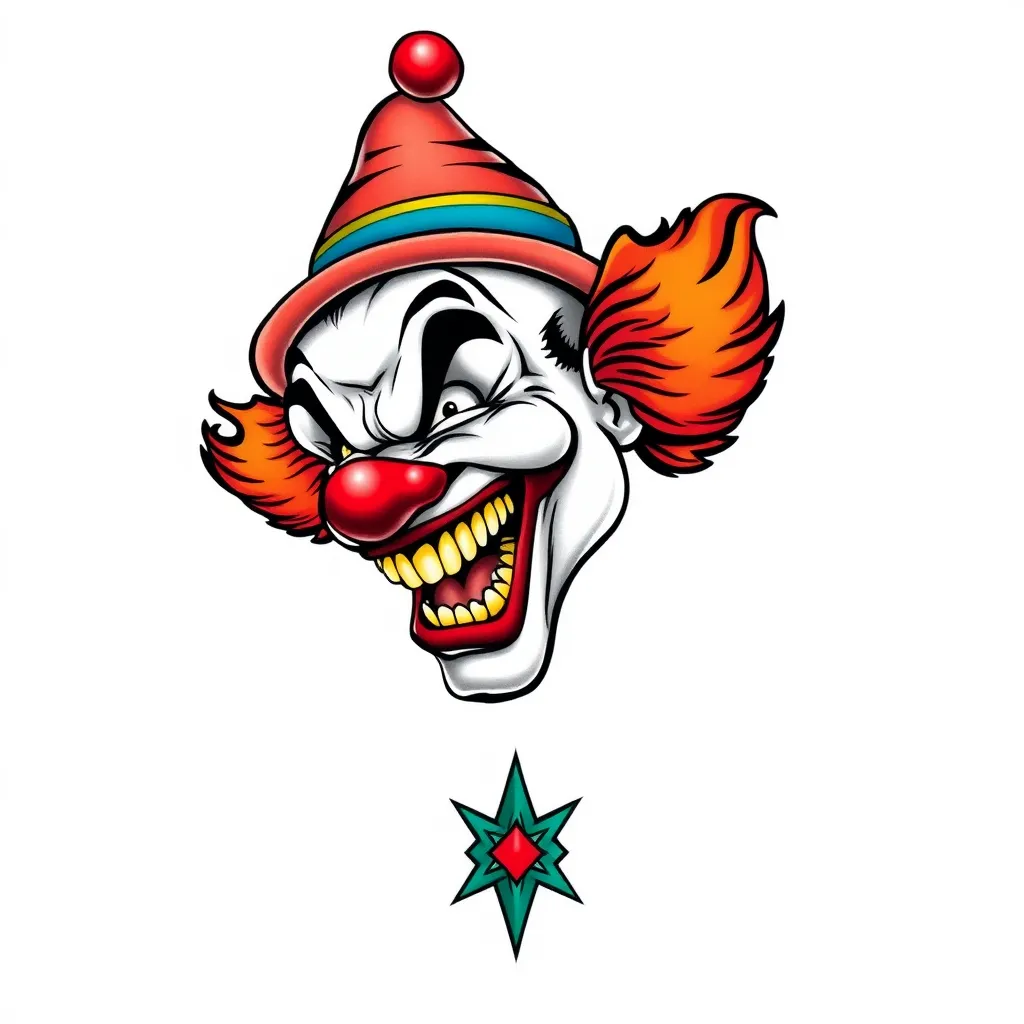 Clown der  lacht und wütend  문신