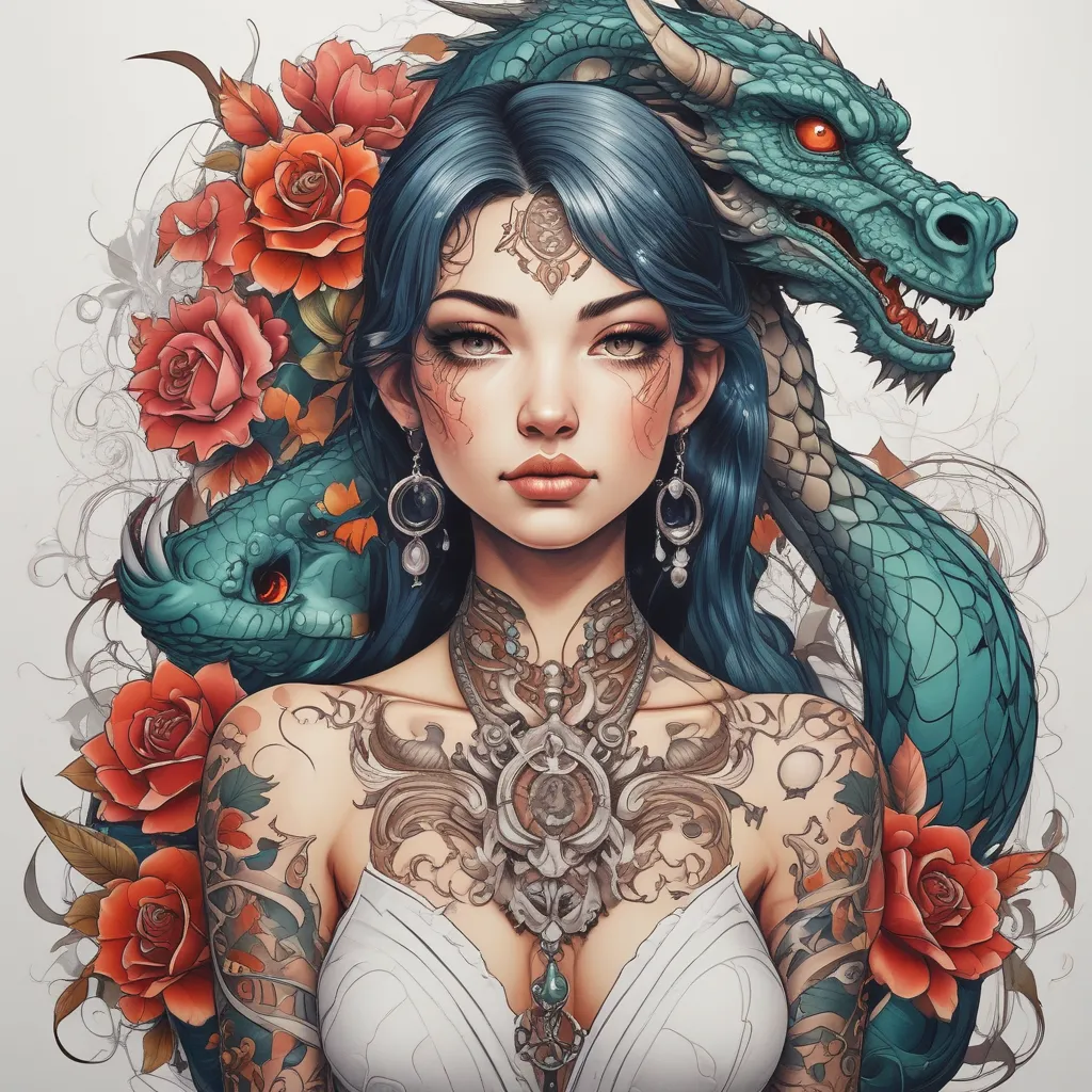 the girl with the dragon tatuaggio