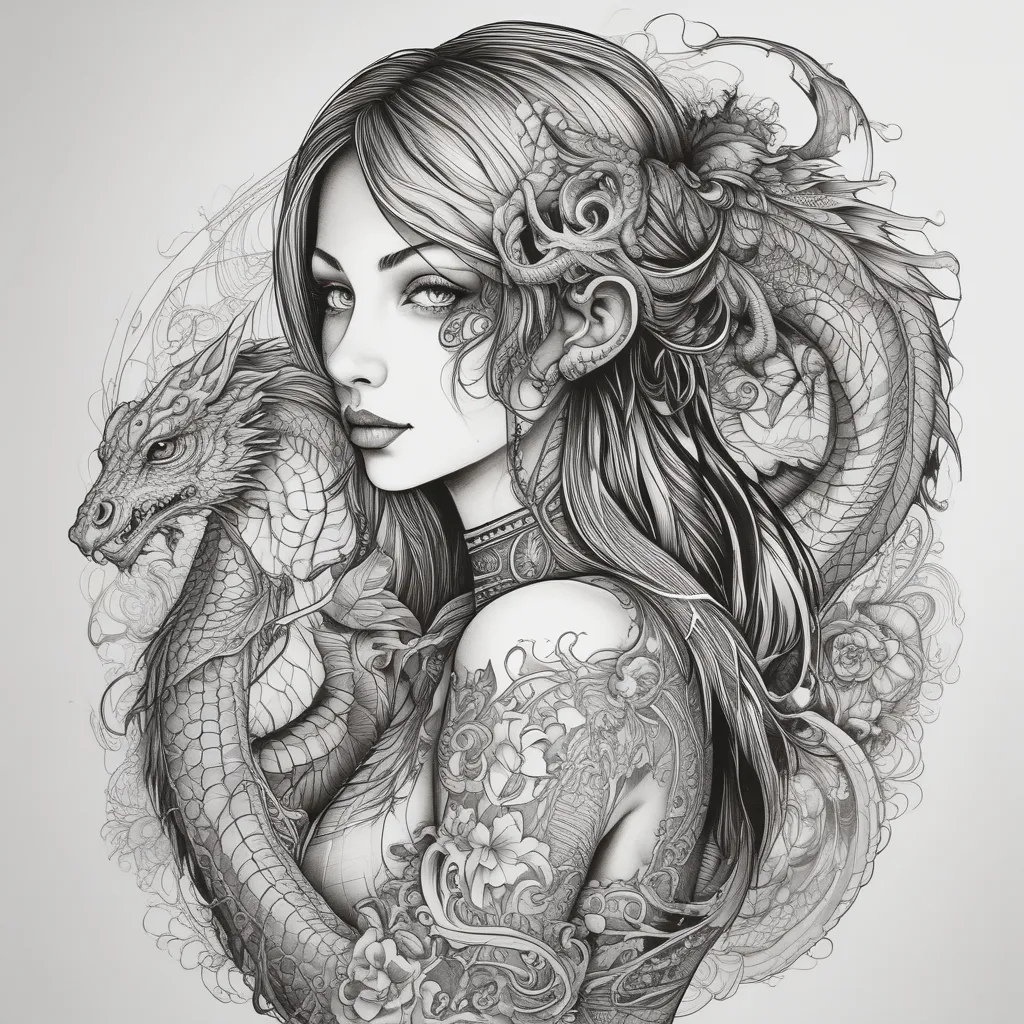 the girl with the dragon tatuaggio