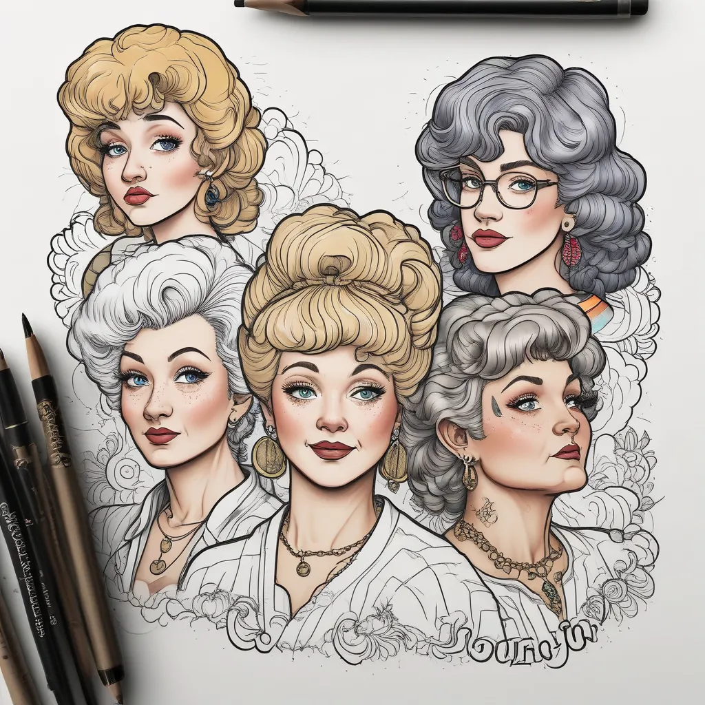 The Golden Girls from the popular 80s sitcom tatuaggio