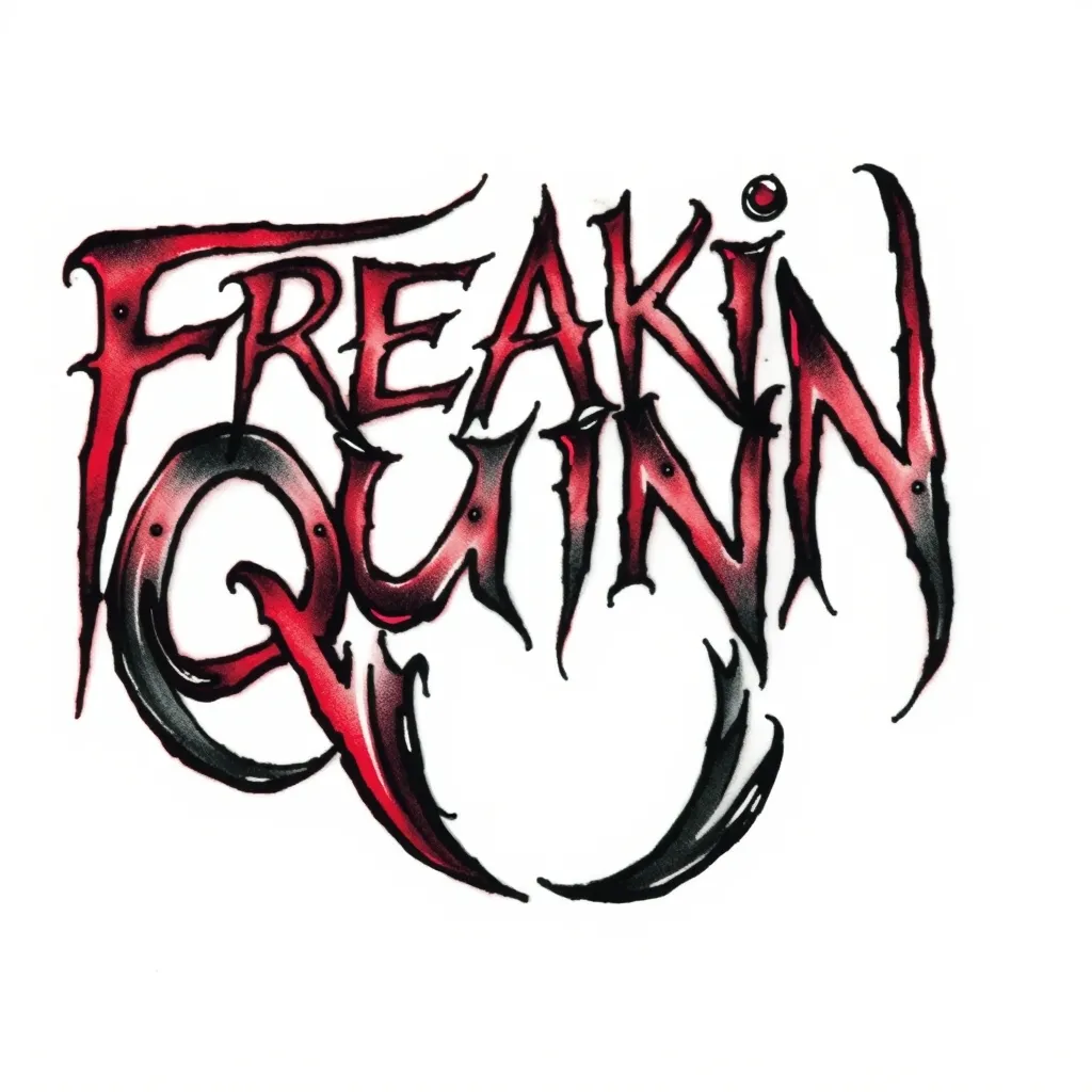 字母“Freakin Quinn” tatuagem