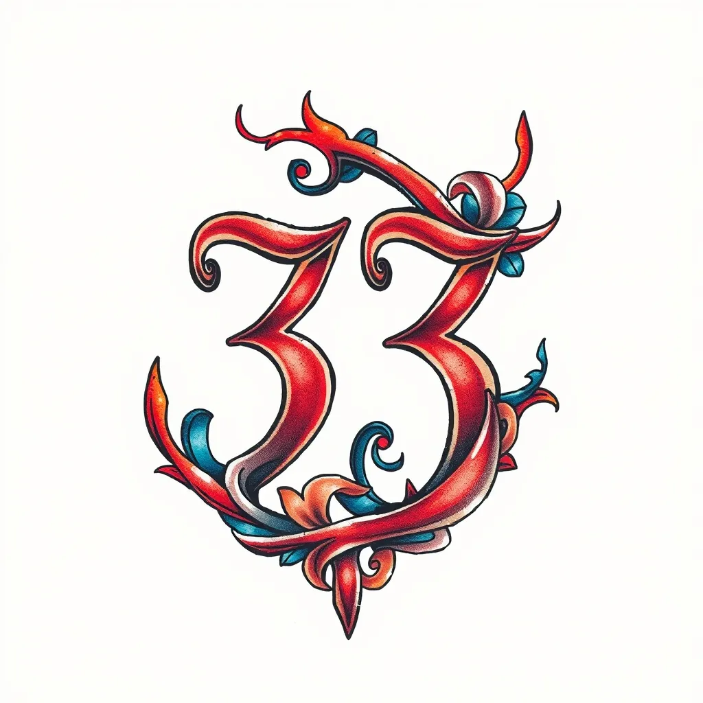 数字33 टैटू