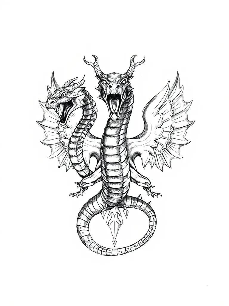 Змей горыныч трёхглавый змей как герб Росси  tatuaje