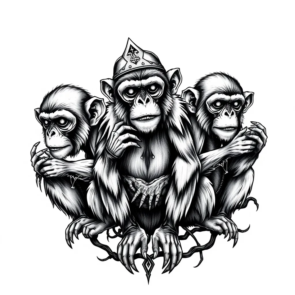 les trois singes de la sagesse tattoo