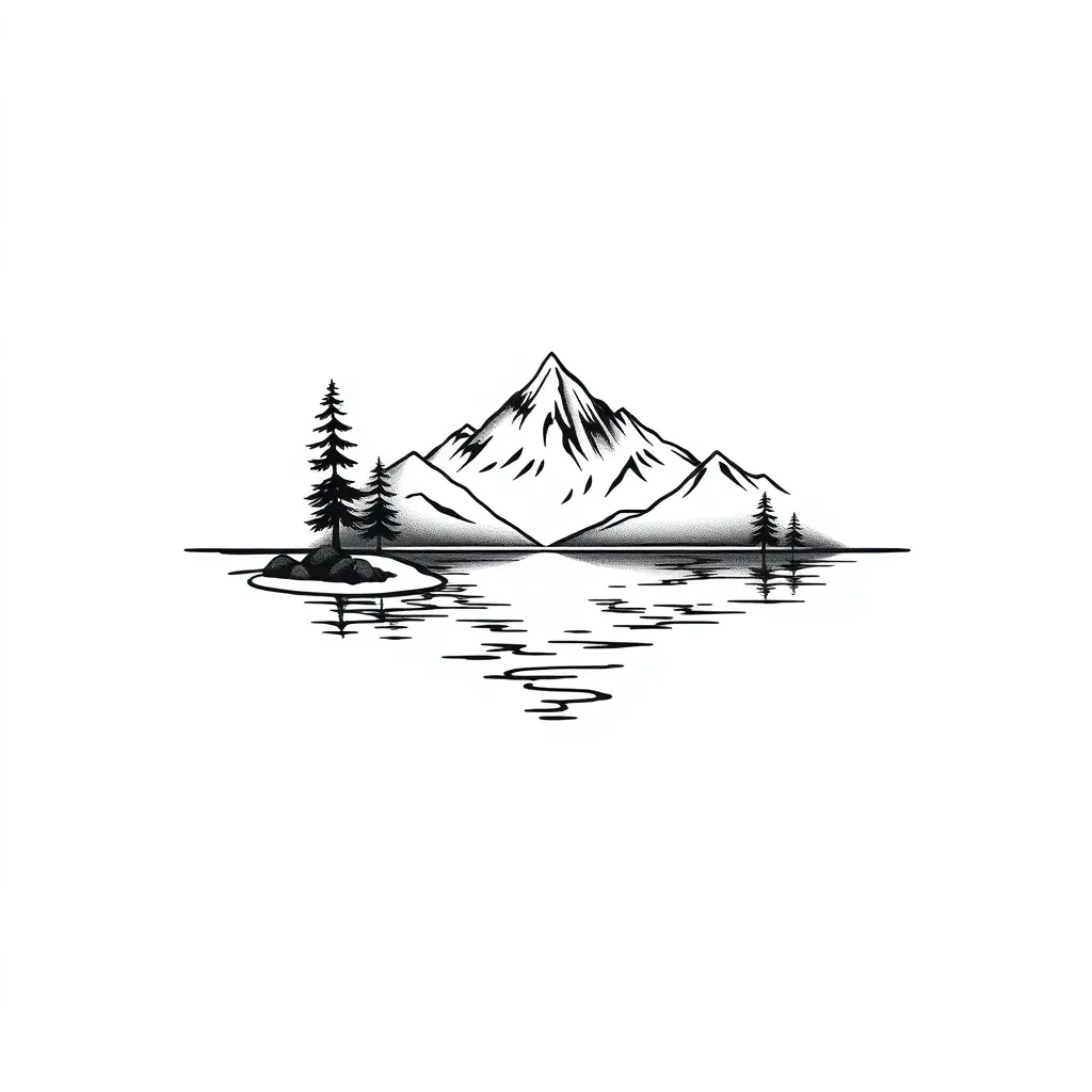 il tatto deve rappresentare il lago. Deve essere minimal ma leggermente tribale 入れ墨