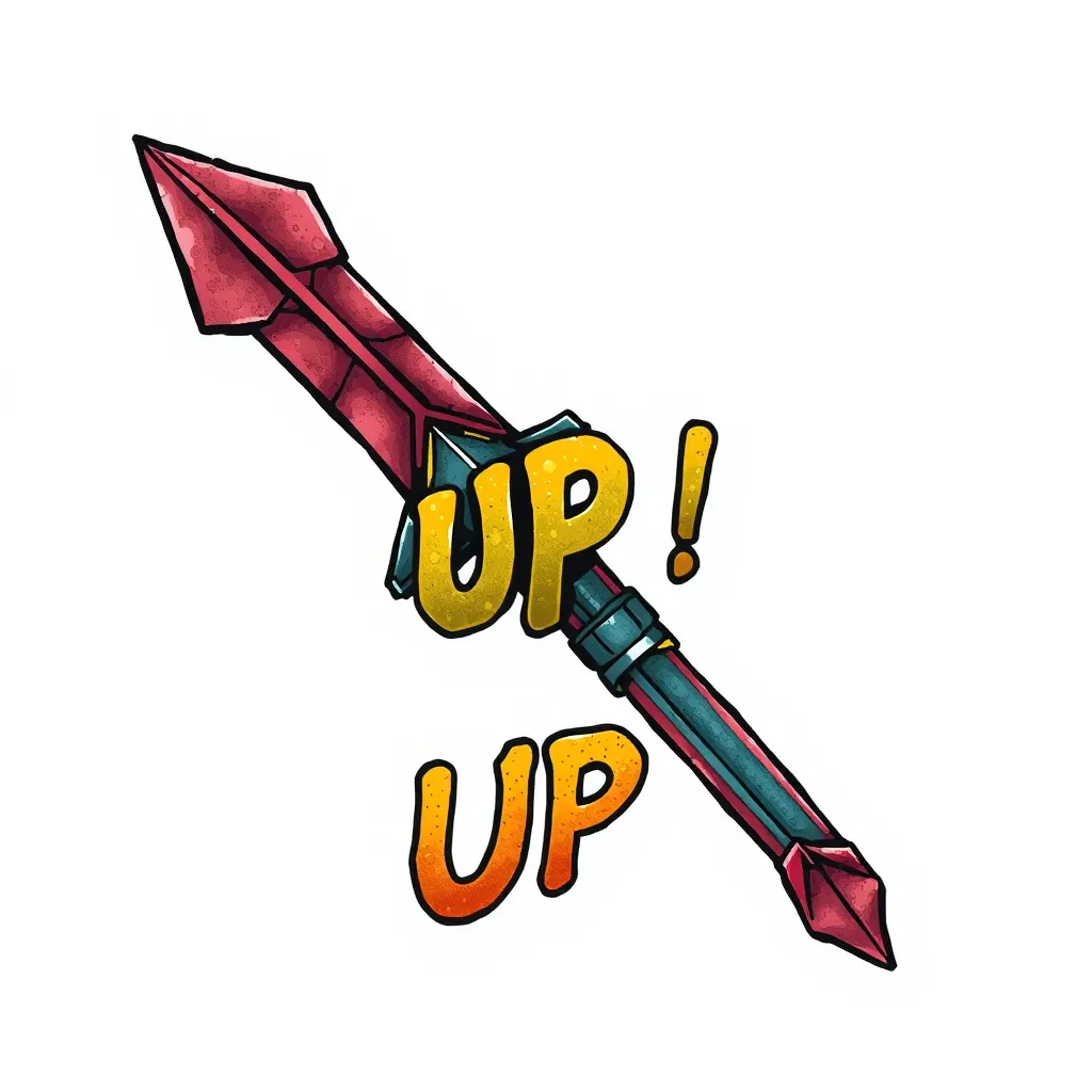 向上的方向键，底下加上UP! tatuagem