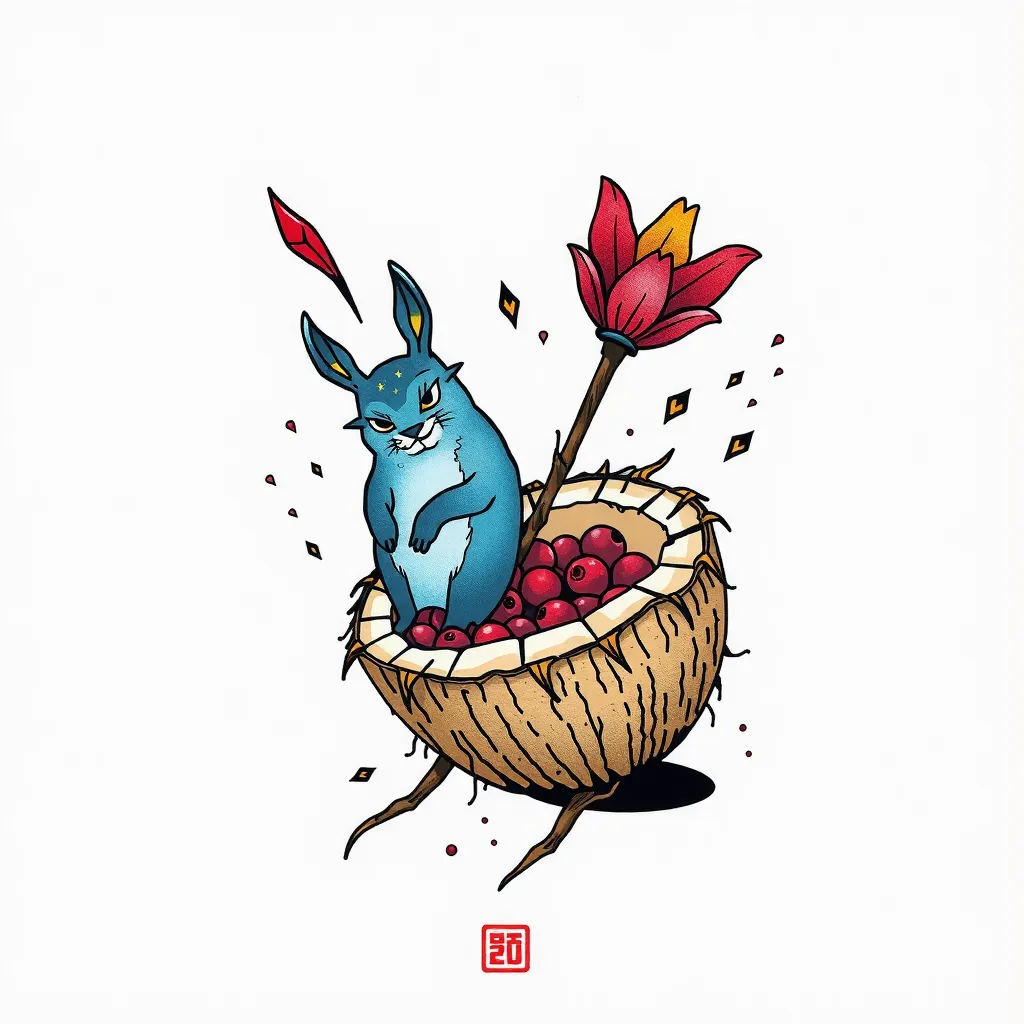 椰子上面有数字0和ye dövme