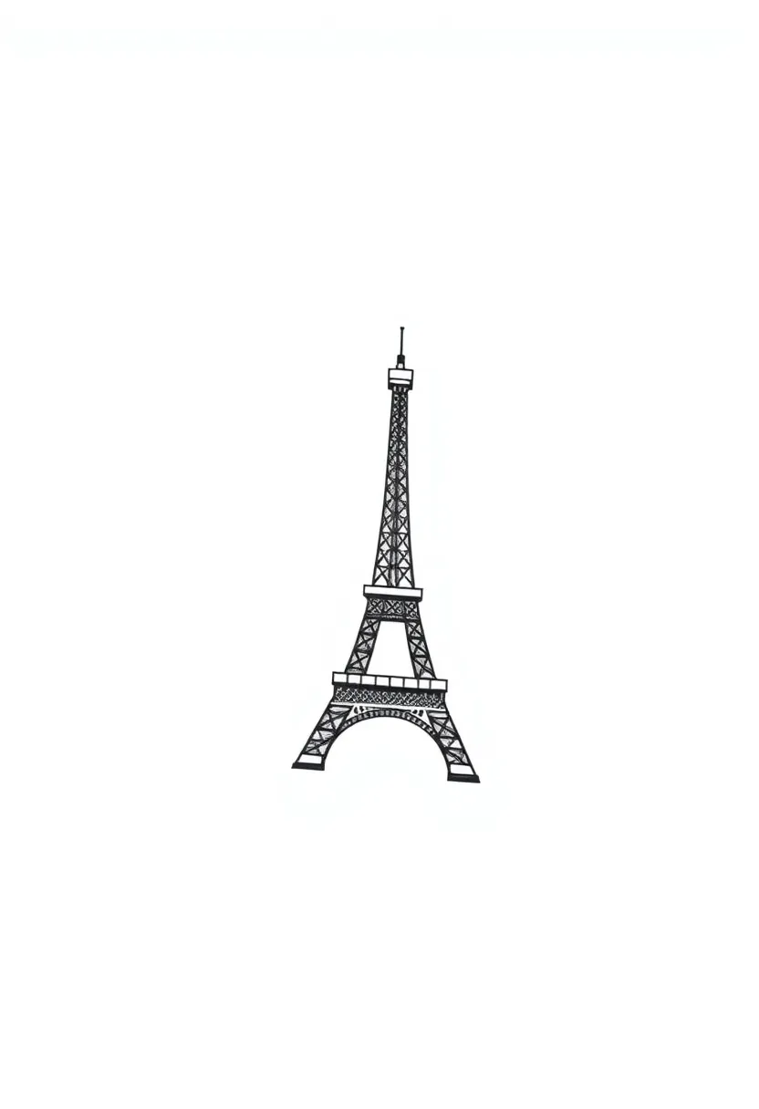 thin line Eiffel Tower for biceps  татуировка