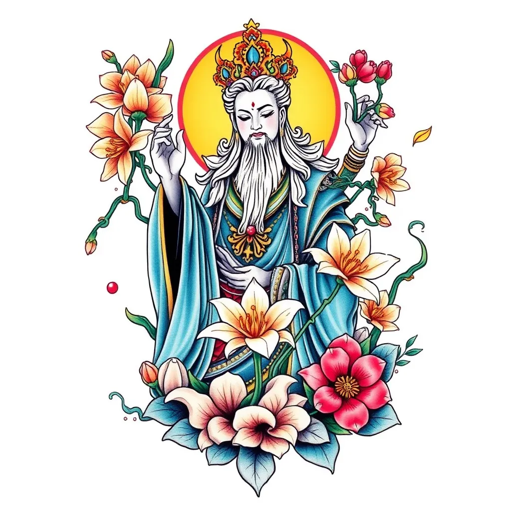 千手观音和水水仙花 tatuering