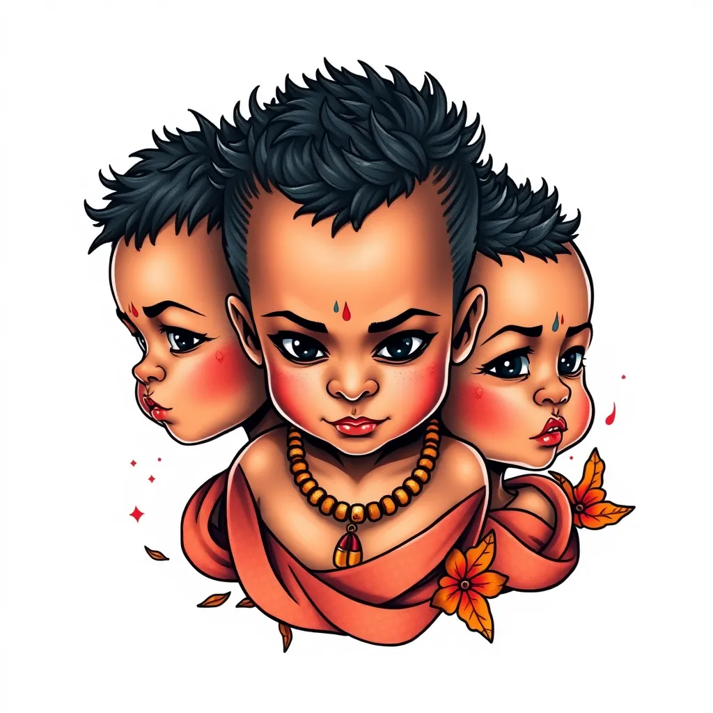 tres filhos, negros, meninos tattoo