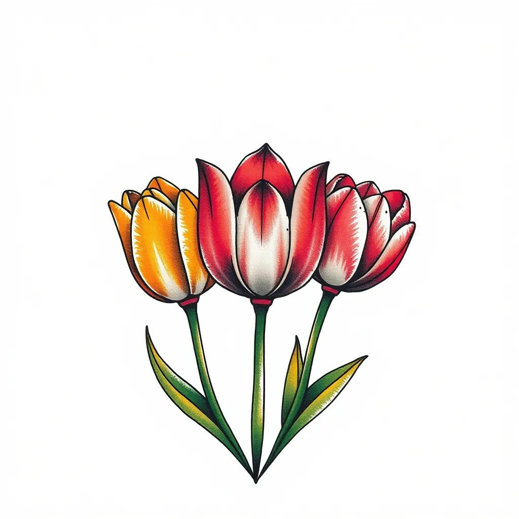 Три тюльпана 🌷🌷🌷
Один закрытый — как ты сейчас: бережёшься, боишься
Один полураскрытый — поиск, влюблённость, шаткость
Один раскрытый — доверие, зрелость, любовь к себе татуировка