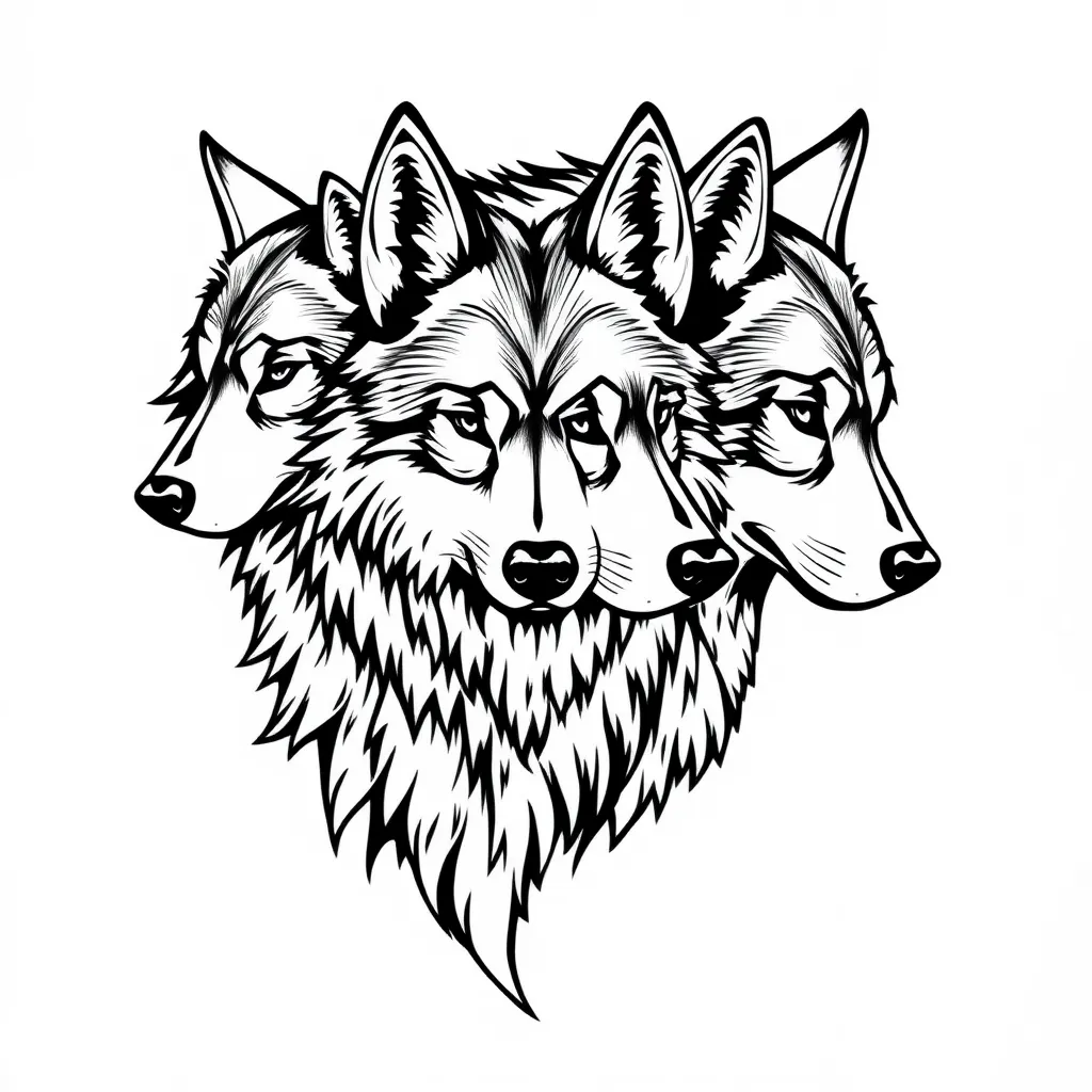 Three wolf tatuaggio