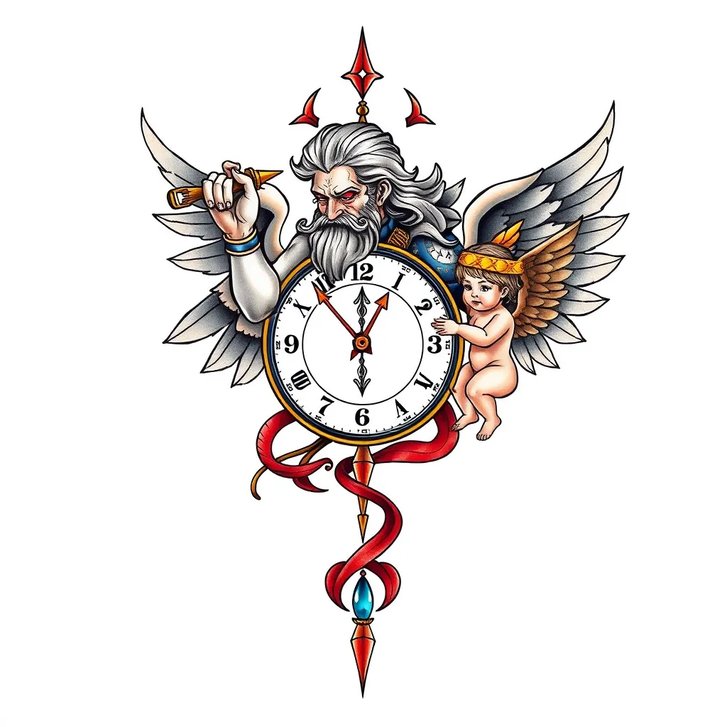 time god choronos clipping cupids wings  入れ墨