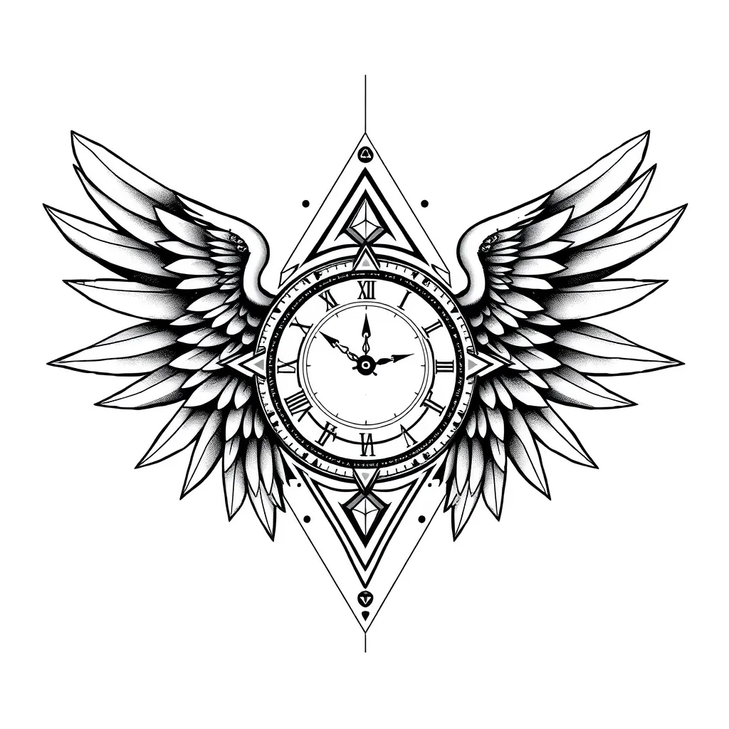 time god chronos clipping cupids wings tetování