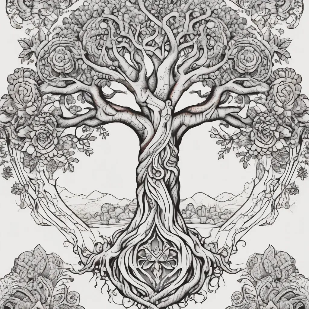 Tree of life house  tattoo