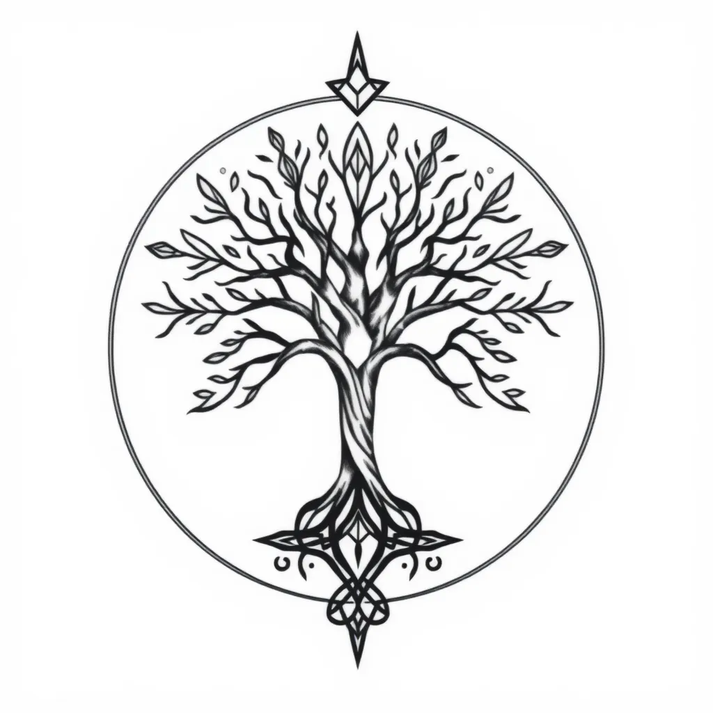 Tree of life met het symbool voor onvoorwaardelijke liefde  tattoo