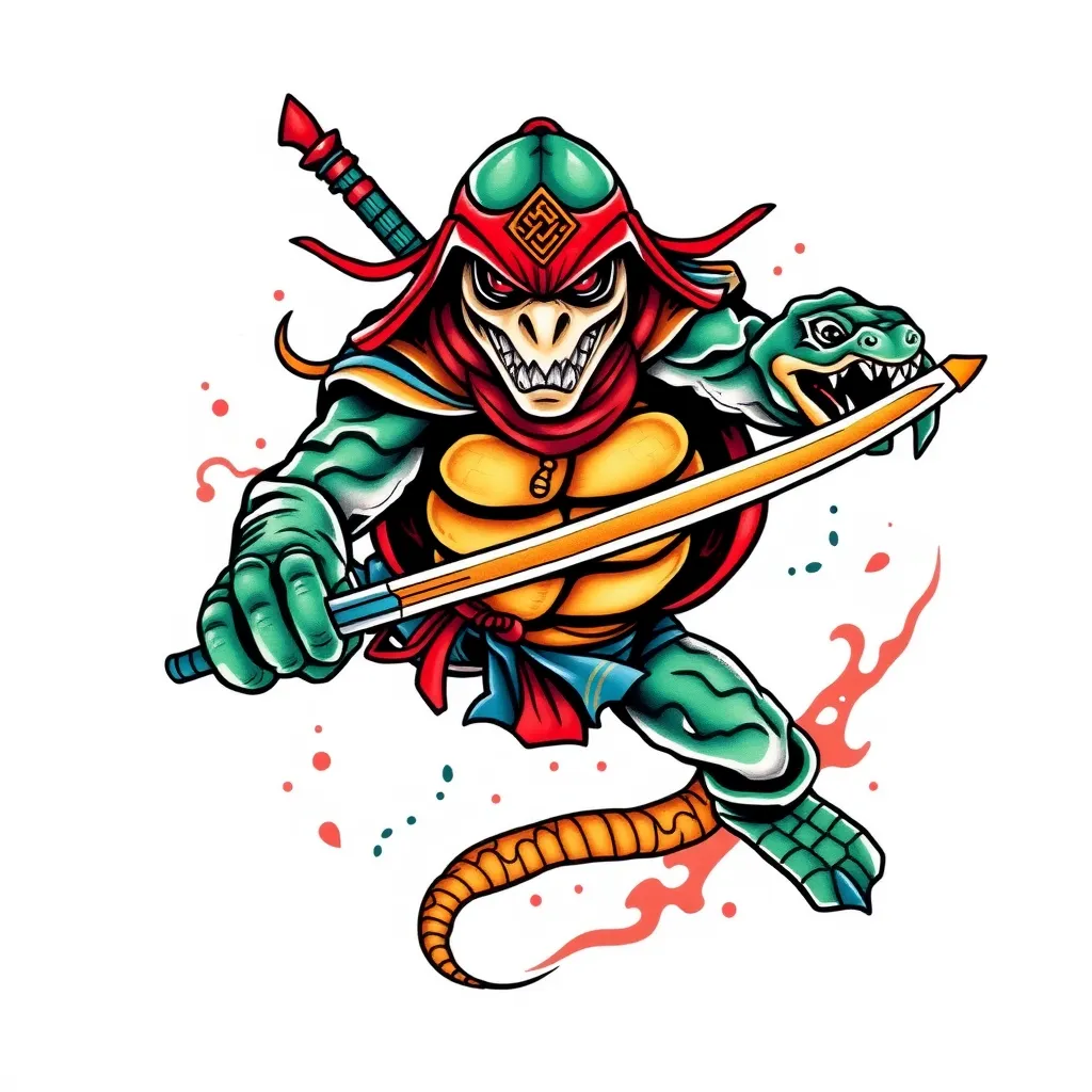 Turtle Cobra Ninja tattoo