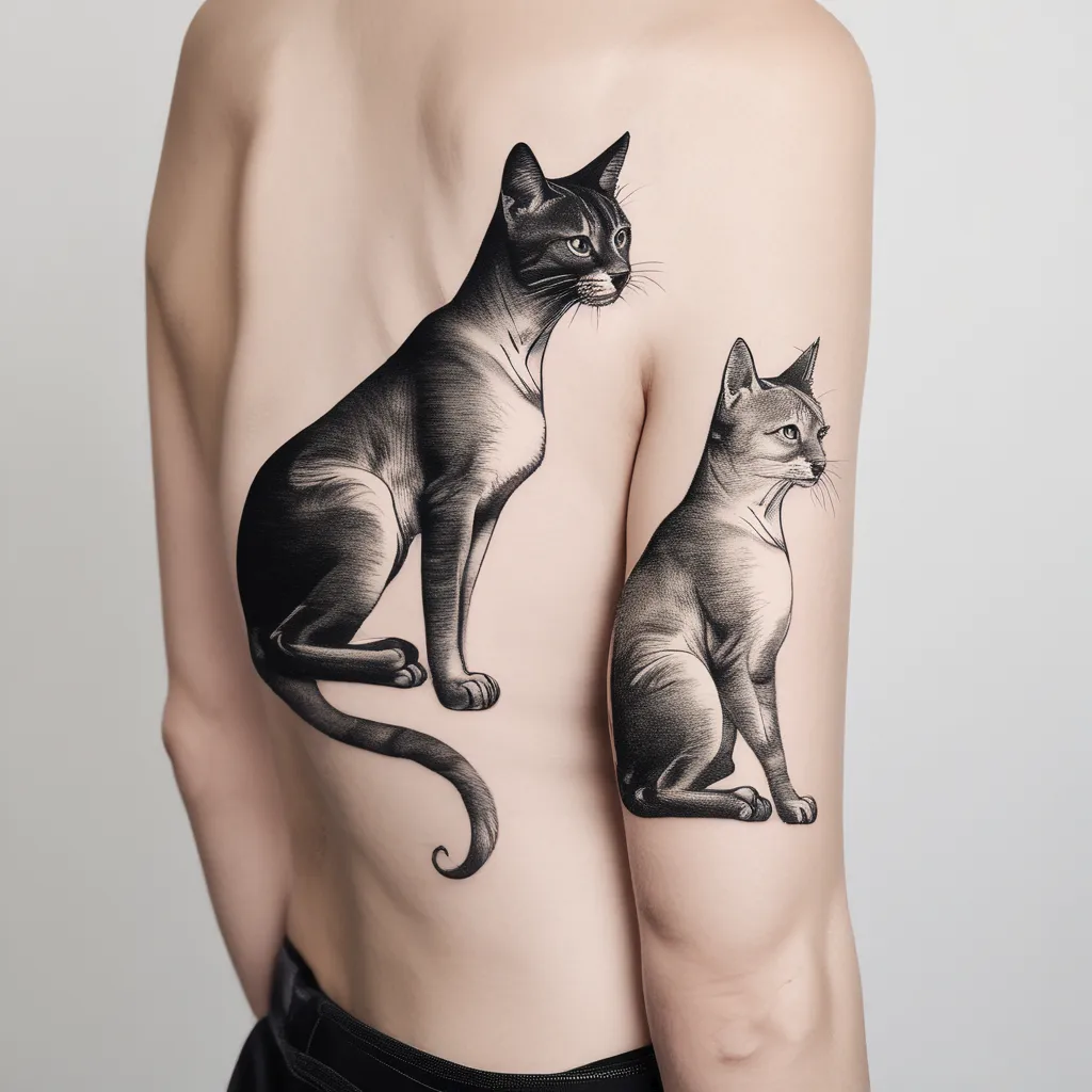 two cats tatuagem