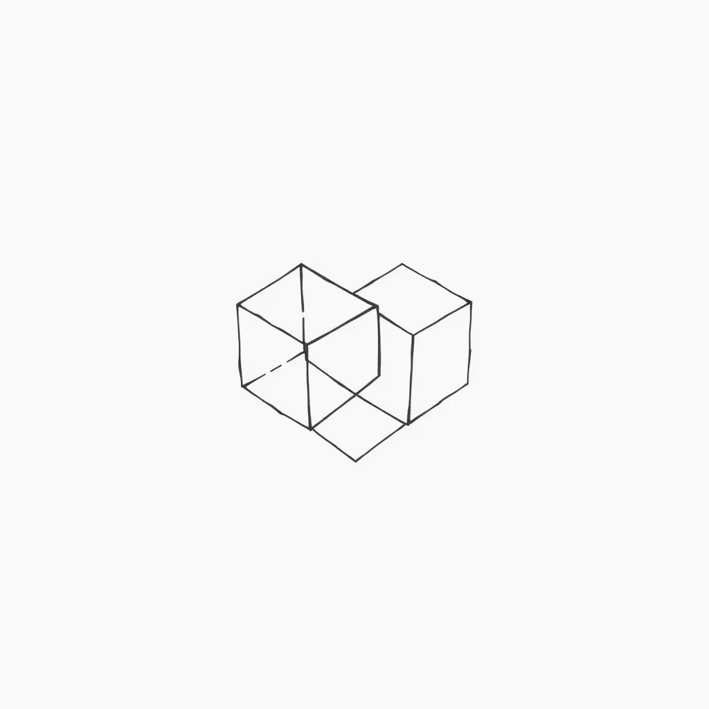 two cubes that overlap in a heart shape 문신