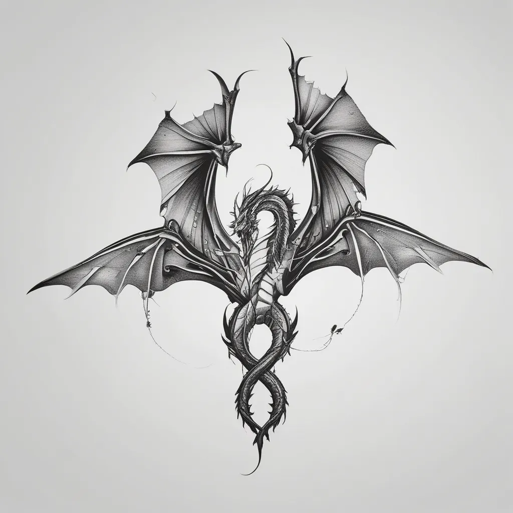 two dragons flying womans rib small tatuaggio