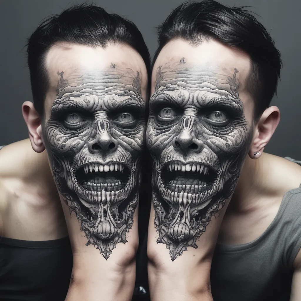 Two Headed Zombie Environmentalist  tetování