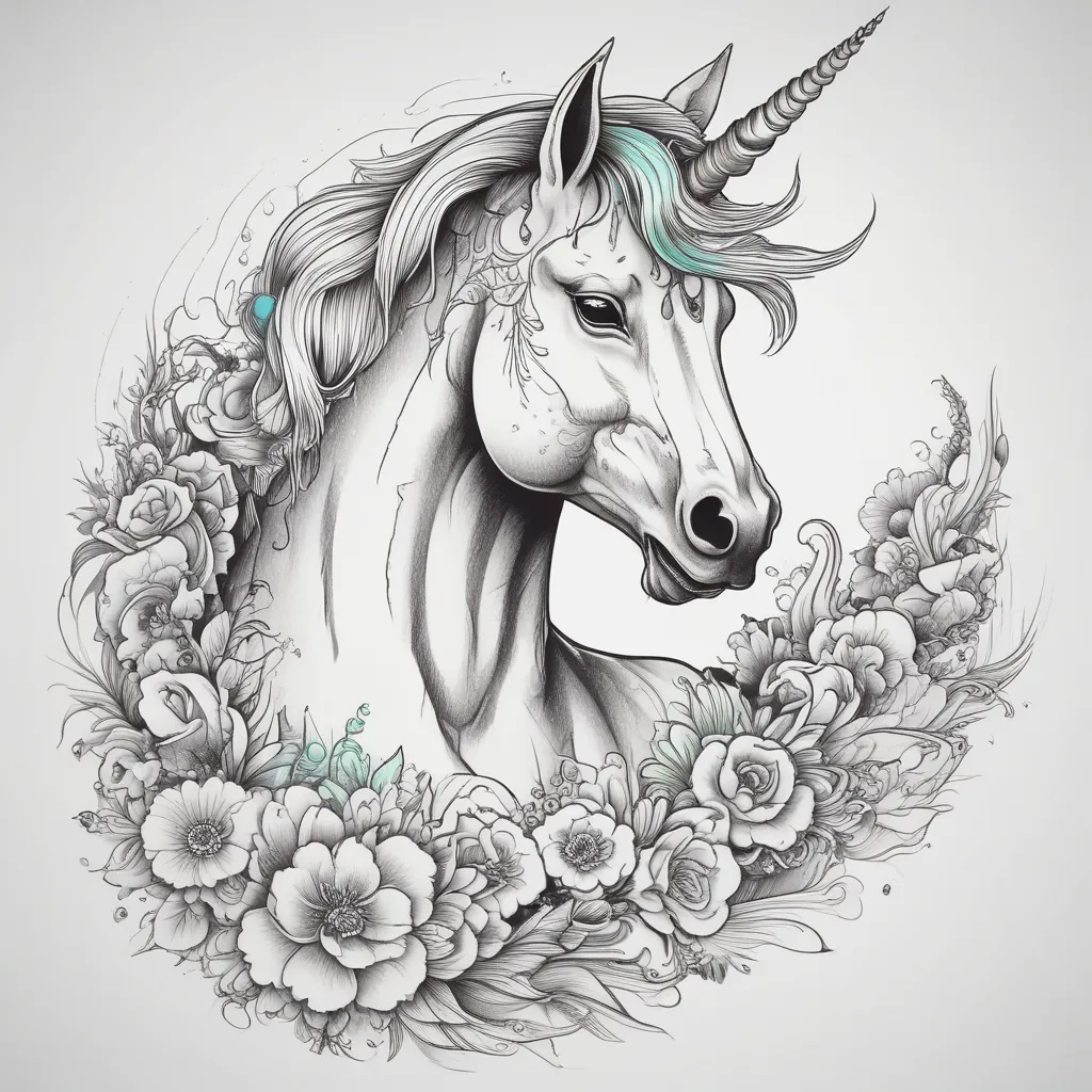 Unicorn tatuering