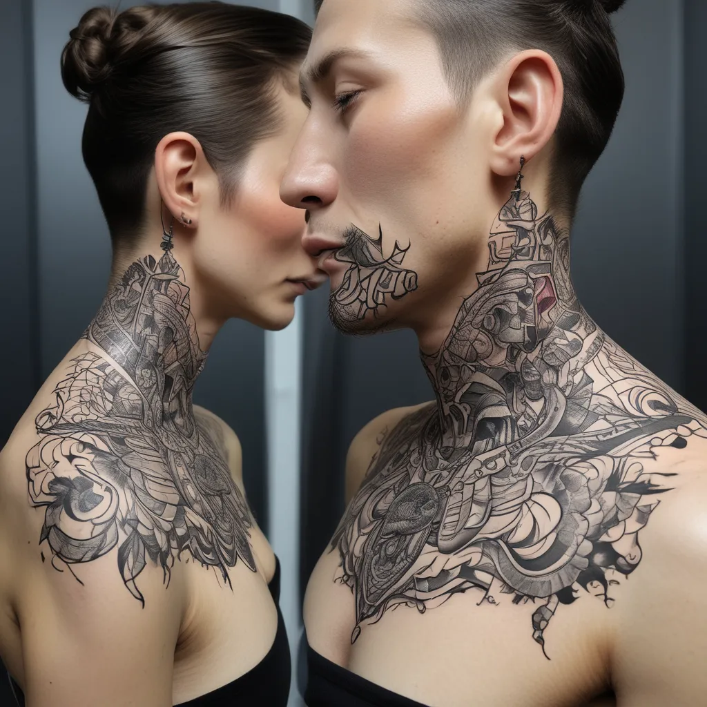 Unique neck tattoo tatuaż