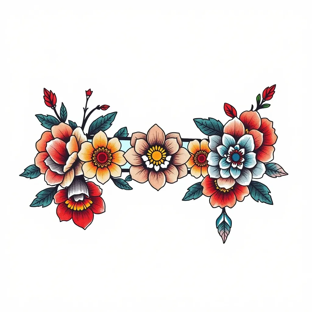 维吾尔艾特莱斯巴达姆花纹花臂 tatouage