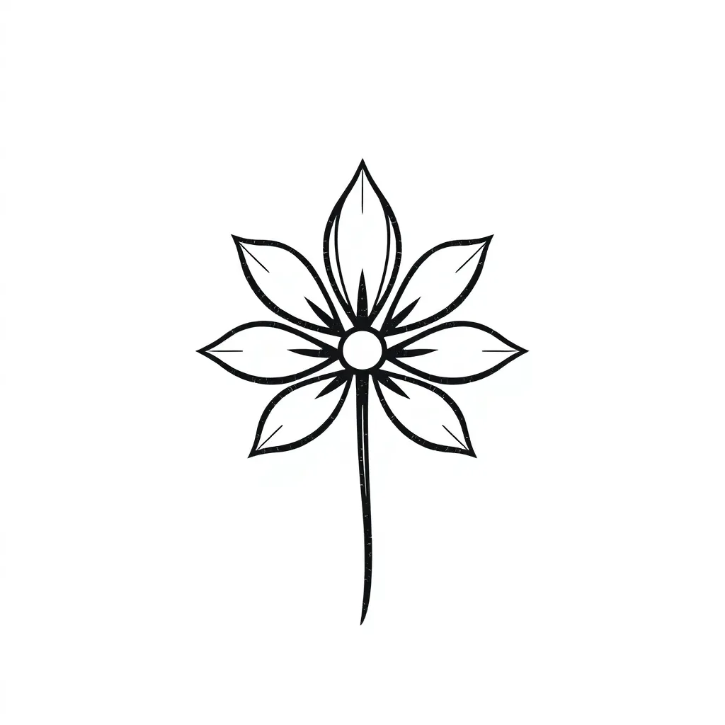 Symbole véganisme fleur tattoo