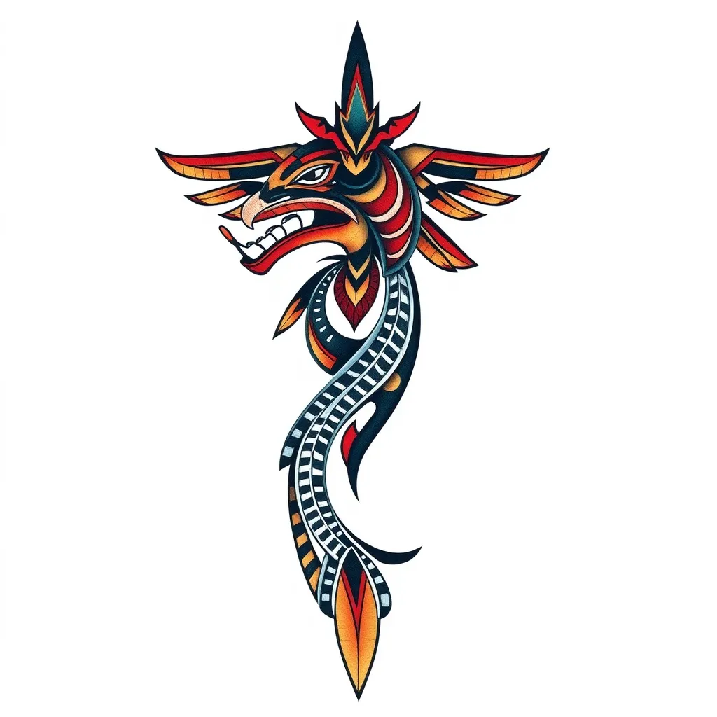 Vertical maori tatoo 纹身