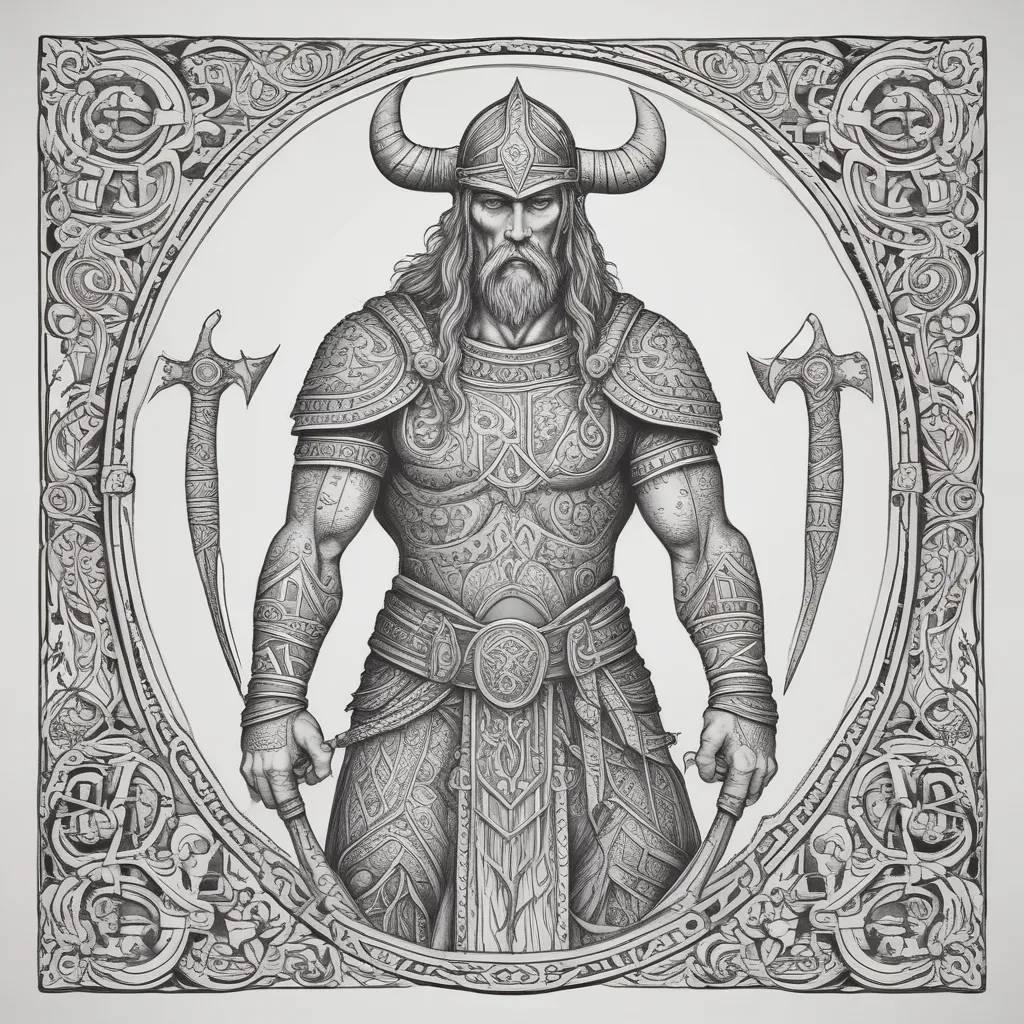 Viking warrior with a axe татуировка