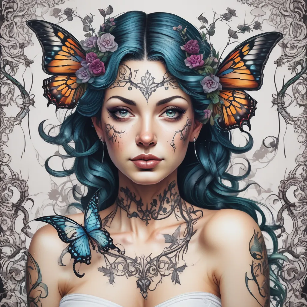 vine butterfly Succubus tattoo