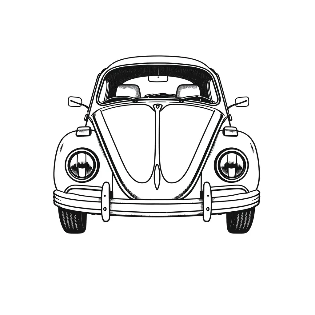 CARRO FUSCA DE FRENTE  tatuagem