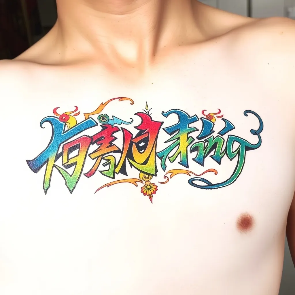 王亭亭名字 Tätowierung