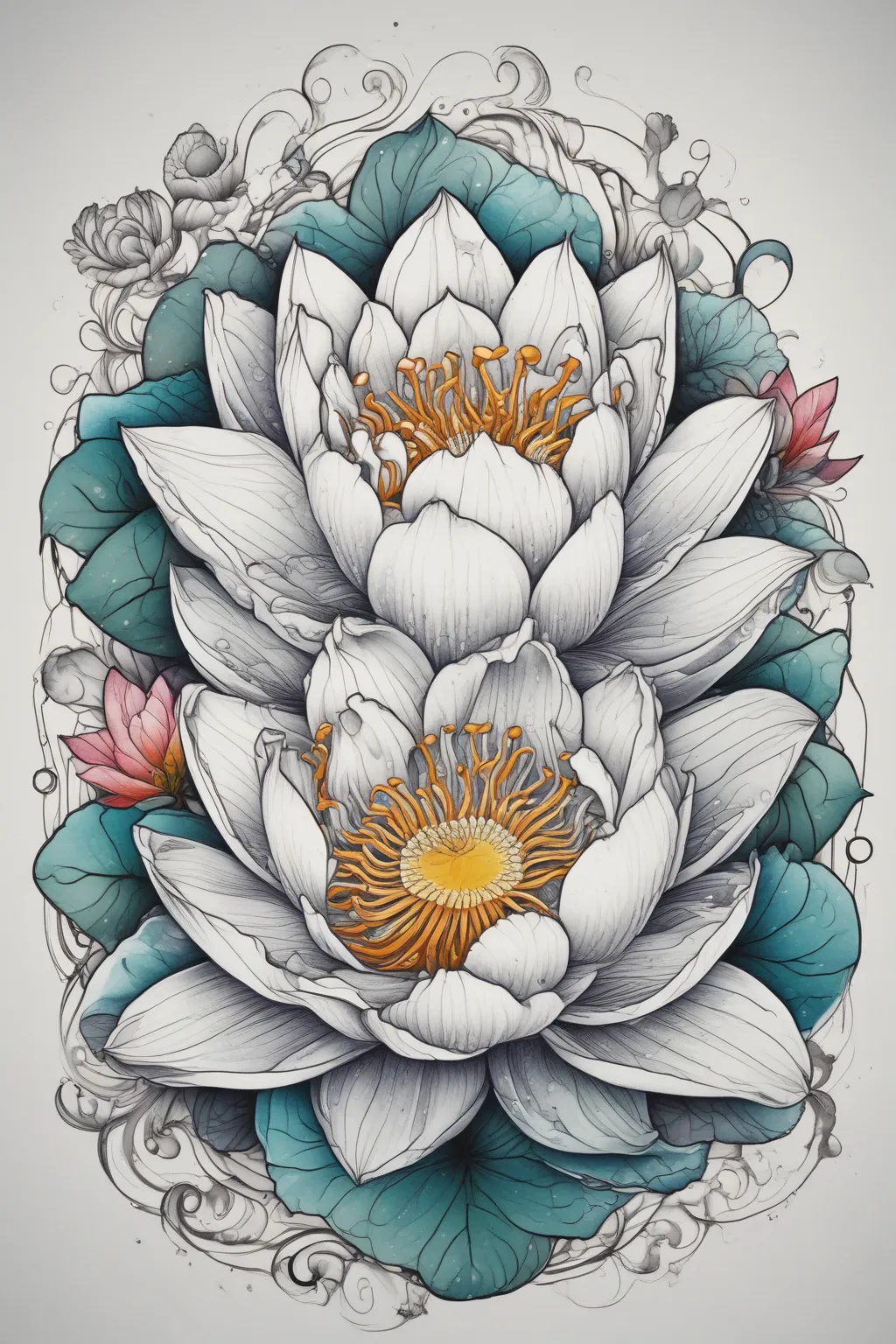 Water lily  tattoo