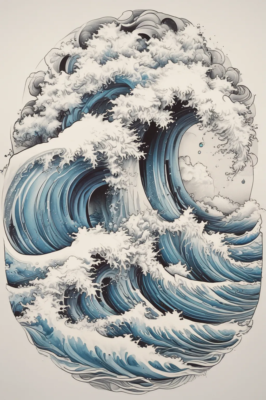 Wave crashing tatoeage