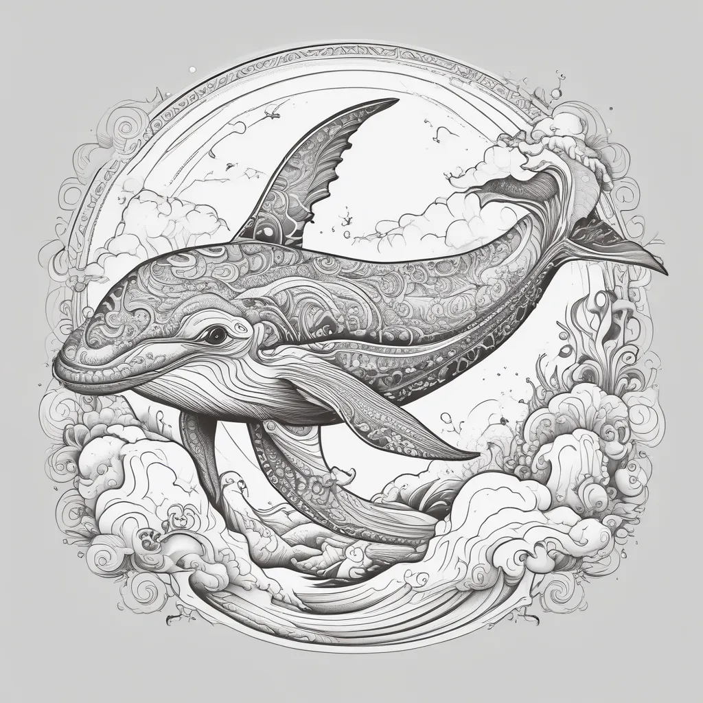 Whale in the space tatuointi