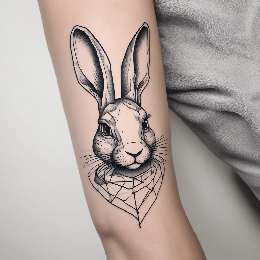 White rabbit cyber tatuaż