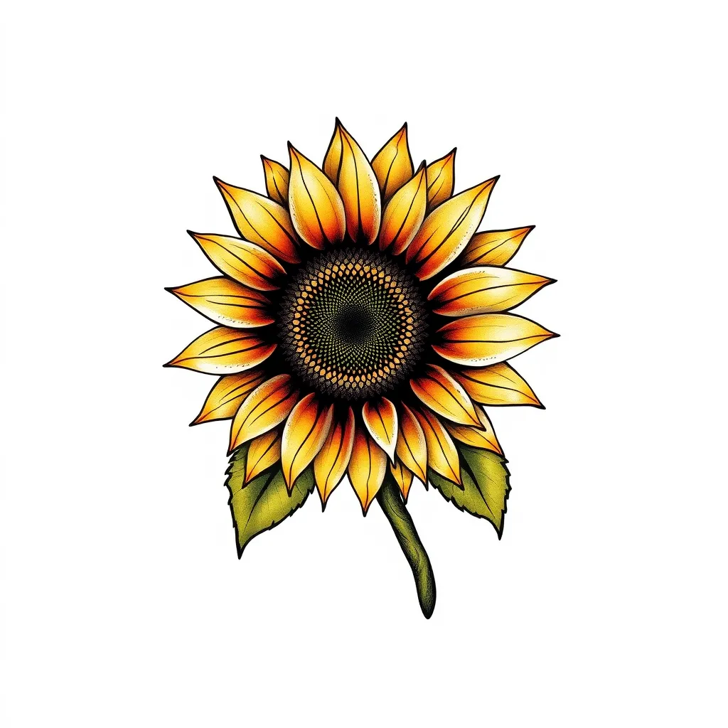 Whole sunflower tattoo