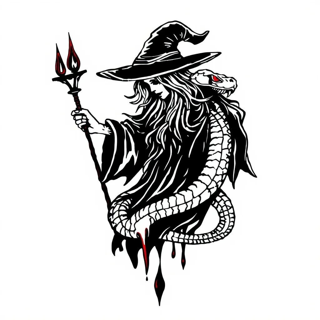 bruja, serpiente, sangre, poder Tätowierung